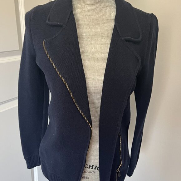 41 Hawthorn Navy Blue Knit Sweater Jacket NWOT Size M - Picture 2 of 3